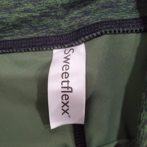 Sweetflexx Leggings Womens 12 Green Heather High Rise Athletic Yoga Gym Pants - Picture 3 of 10